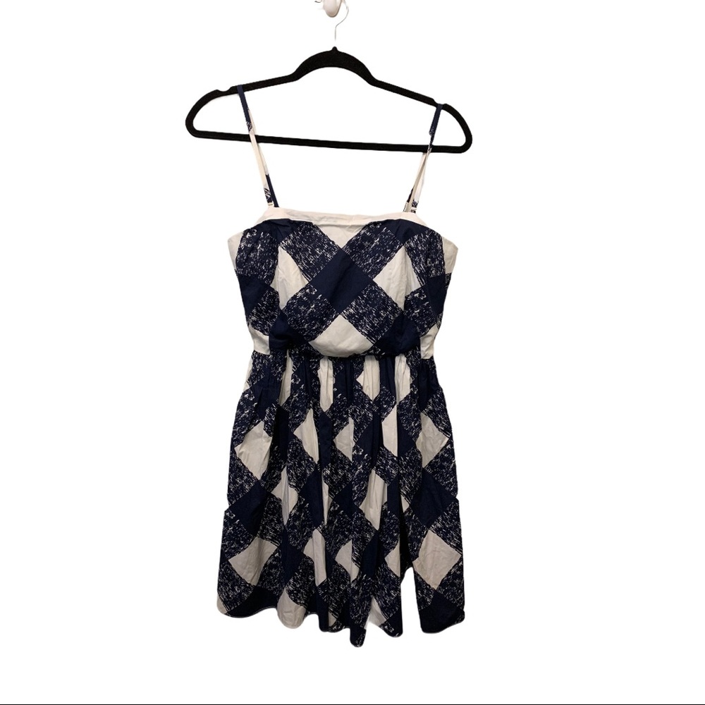 6P Boden Casual Argyle Black/White Mini Dress